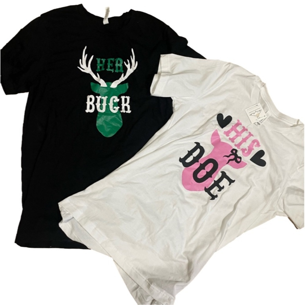 His and her Buck and doe T-shirts size large and medium